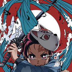 This is a pixiv picture whose title is 竈門 炭治郞.