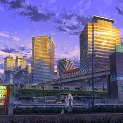 This is a pixiv picture whose title is 水道橋.