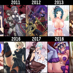 This is a pixiv picture whose title is 10年進化録.