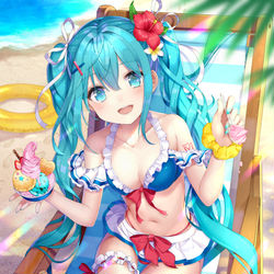 This is a pixiv picture whose title is 「ひとくち食べる？」.