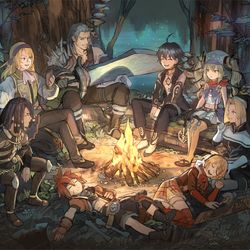 This is a pixiv picture whose title is 野営.