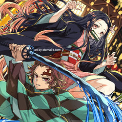 This is a pixiv picture whose title is 鬼滅の刃.