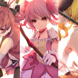 This is a pixiv picture whose title is puella magi holly quintet.