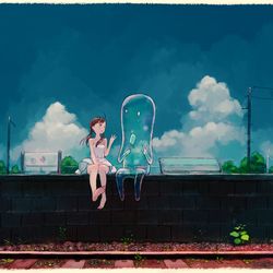 This is a pixiv picture whose title is 泣き笑い篠原くんと.