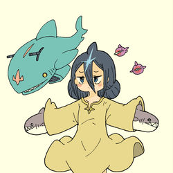 This is a pixiv picture whose title is 刻がみえる.