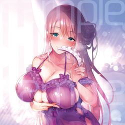 This is a pixiv picture whose title is 告知／神童勇者とメイドおねえさん／タペストリー.