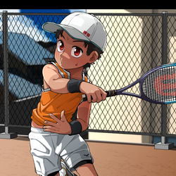 This is a pixiv picture whose title is 習作「テニス４」.