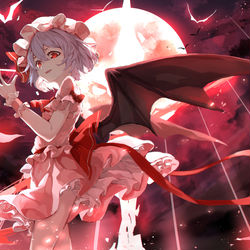 This is a pixiv picture whose title is 「紅色の命運」.