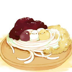 This is a pixiv picture whose title is あんこきなこうどん.