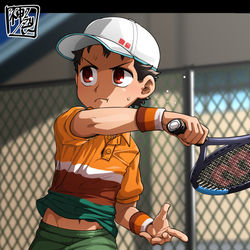 This is a pixiv picture whose title is 習作「テニス５」.