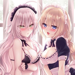 This is a pixiv picture whose title is ご奉仕メイド聖女姉妹.