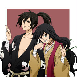 This is a pixiv picture whose title is どろろと百鬼丸.