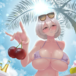 This is a pixiv picture whose title is On the beach with GF Sirius.