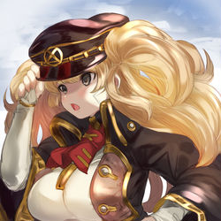This is a pixiv picture whose title is 帽子のつばがきになるもに.