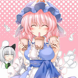 This is a pixiv picture whose title is 幽々子様タピオカチャレンジ.