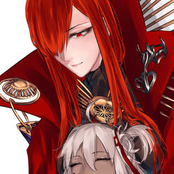 This is a pixiv picture whose title is 沖田オルタちゃんにだけ優しい魔王信長さま.