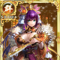 This is a pixiv picture whose title is 【仕事絵】「大戦乱!!三国志バトル」『董氏』.