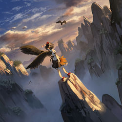 This is a pixiv picture whose title is 天狗の里.