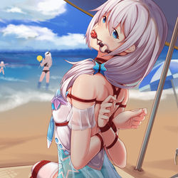 This is a pixiv picture whose title is 【テレサ】食材を忘れたの罰.