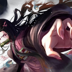 This is a pixiv picture whose title is 禰豆子.