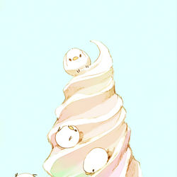 This is a pixiv picture whose title is ソフトクリームすべり台.