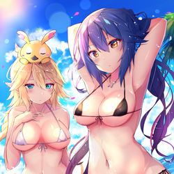 This is a pixiv picture whose title is 夏のクーナ＆アイカ.