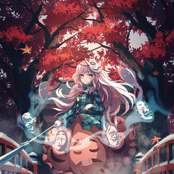 This is a pixiv picture whose title is 朱の橋.