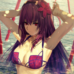 This is a pixiv picture whose title is 水着スカサハ.