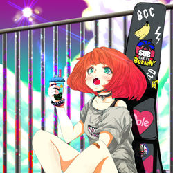 This is a pixiv picture whose title is タピる？.