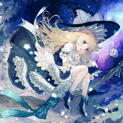 This is a pixiv picture whose title is 魔理沙の願い事.