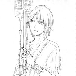 This is a pixiv picture whose title is 鉛筆原画4枚.
