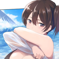 This is a pixiv picture whose title is 水着加賀さん.