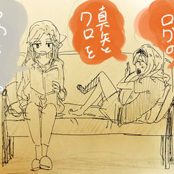 This is a pixiv picture whose title is アナログで描いた真矢クロつめました.