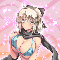 This is a pixiv picture whose title is 水着沖田さん◎.