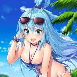 This is a pixiv picture whose title is 水着アクア様.