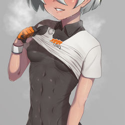This is a pixiv picture whose title is サイトウちゃんの腹筋.