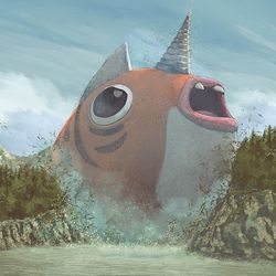 This is a pixiv picture whose title is アズマオウ(キョダイマックスのすがた).