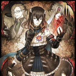 This is a pixiv picture whose title is Bloodstained.