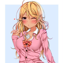 This is a pixiv picture whose title is 夜の黒ギャルVtuber.