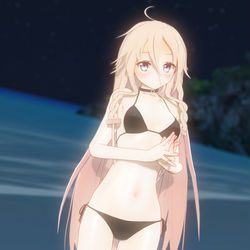 This is a pixiv picture whose title is 黒ビキニIAちゃん！.