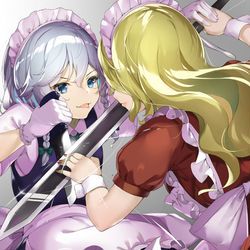 This is a pixiv picture whose title is メイド対メイド.