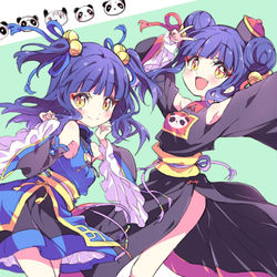This is a pixiv picture whose title is 邪神ちゃんドロップキックより「僵々と蘭々」.
