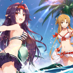 This is a pixiv picture whose title is ユウキ＆アスナ.