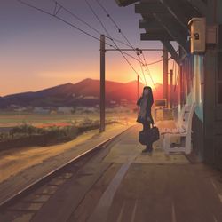 This is a pixiv picture whose title is Train station.