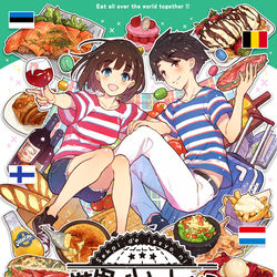 This is a pixiv picture whose title is 【C96新刊告知】世界ゴハン総集編（３）北欧オーロラヨーロッパ編.