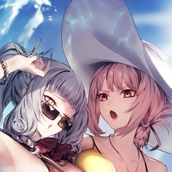 This is a pixiv picture whose title is 海！.