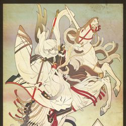 This is a pixiv picture whose title is 【FGO】人ならざるもの【長尾景虎】.