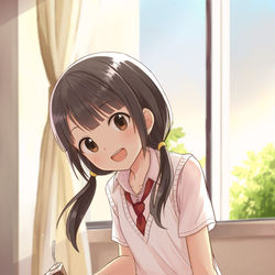 This is a pixiv picture whose title is 放課後おさげちゃん.