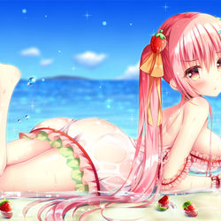 This is a pixiv picture whose title is 「あつすぎ～。。」.