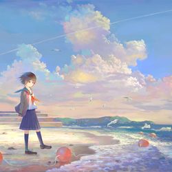 This is a pixiv picture whose title is 波風.